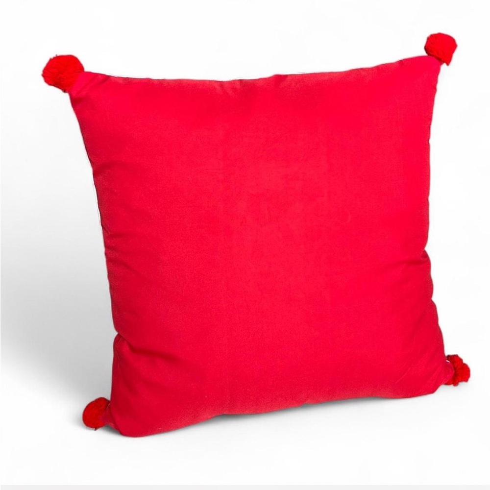Valentines Dog Decorative Pillow, Red Pink and White, “I Woof You” - Picture 2 of 5